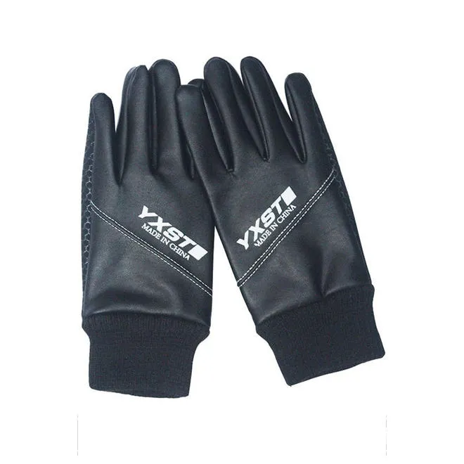 Men Windproof & Warm Letter Pattern Pu Leather Gloves - MG55405