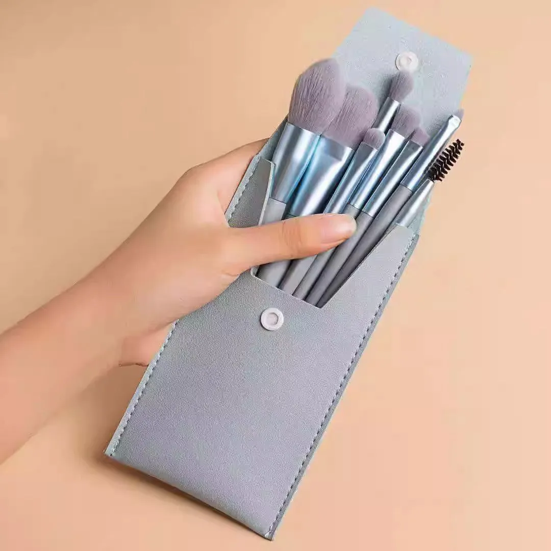 Mini 8-piece Macaron Soft-bristled Makeup Brush Portable Beginner Blush Eyeshadow Brush Makeup Tool Set