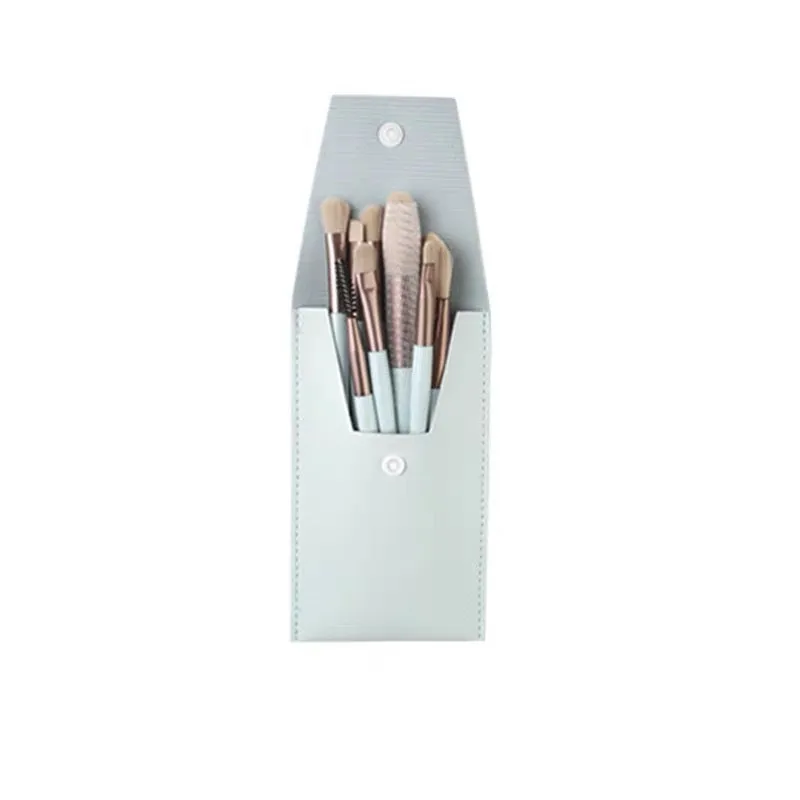 Mini 8-piece Macaron Soft-bristled Makeup Brush Portable Beginner Blush Eyeshadow Brush Makeup Tool Set