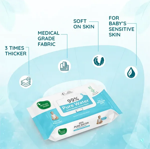 Mother Sparsh Plant based Wipes for your Baby - 72pcs
