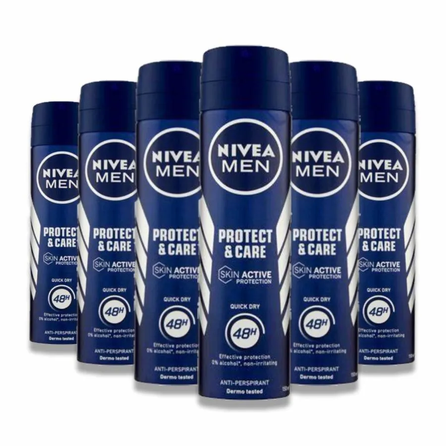 Nivea - Men, Deodorant, New Spray Protect & Care Anti-Perspirant - 150 ml - 6 Pack