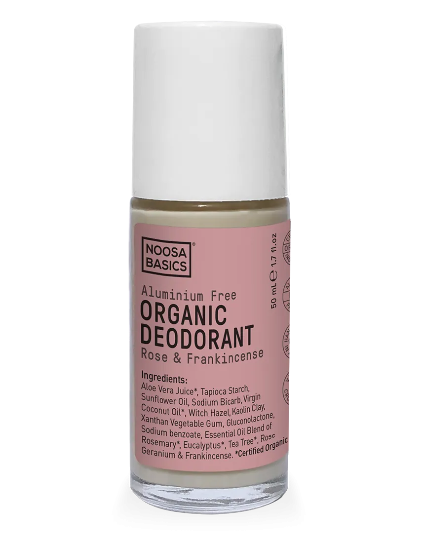 Noosa Basics - Organic Deodorant Roll-On - Rose and Frankincense (50g)