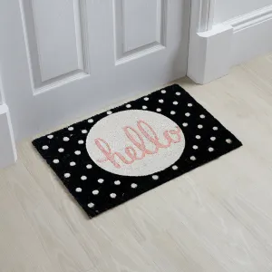 OnlyMat Stylish Glitter HELLO Coir Floor Mat