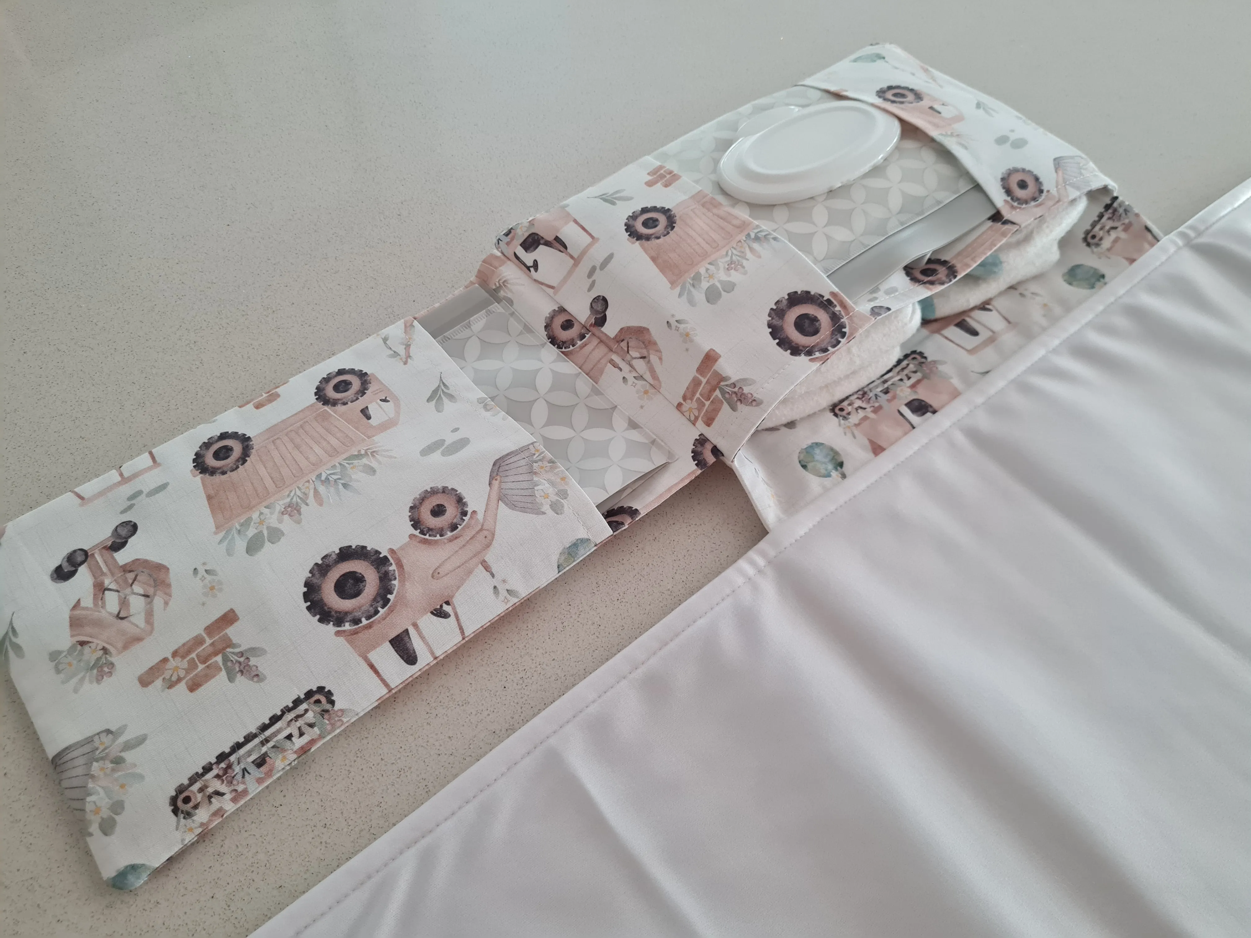 Pastel Construction Nappy change mat clutch (Pre Order - Dispatches in 12 days)