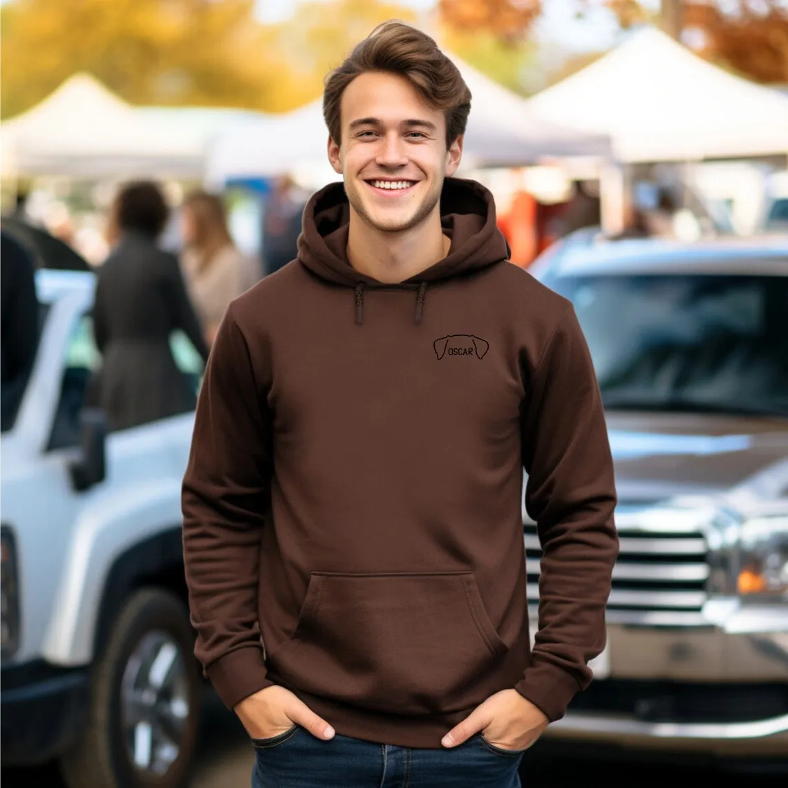 Personalized Pet Ear Outline Sweatshirt Hoodie With Names Gift For Pet Lovers
