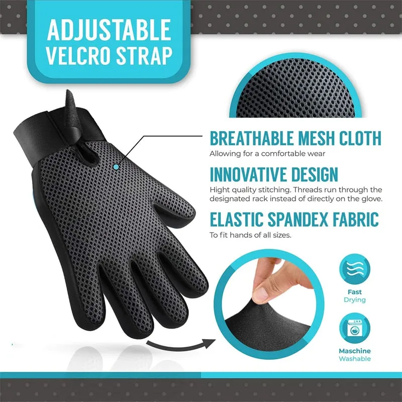 Pet Grooming and Bathing Brush Glove