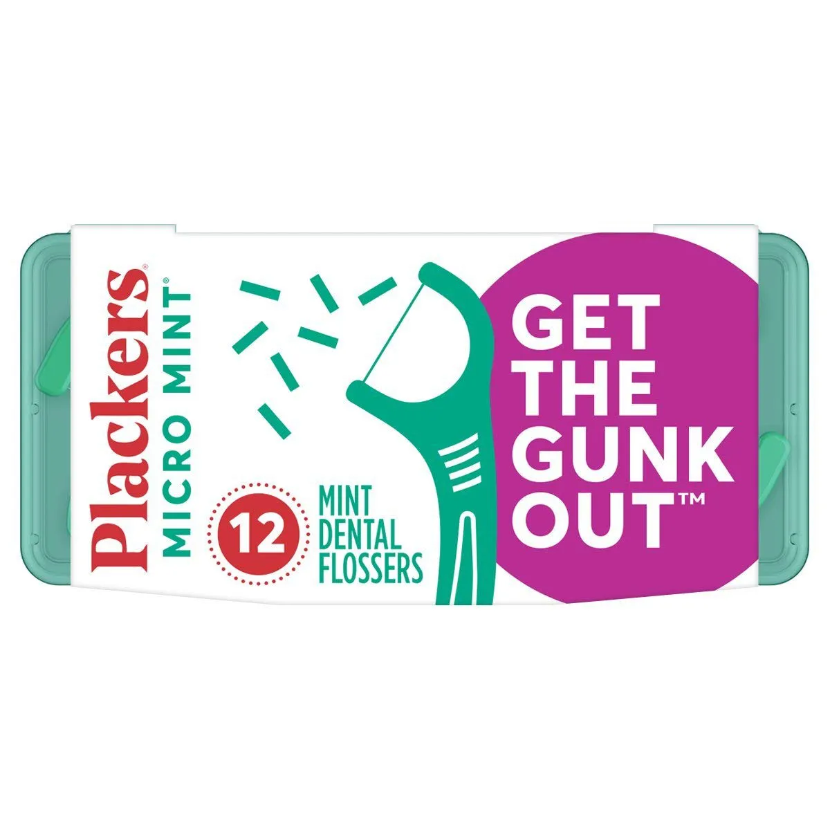 Plackers Micro Mint® Dental Floss Picks, Made with Super Tuffloss®, Protected Fold Away Pick, Easy to Use, Cool Mint, 750 Count, (Pack of 5)