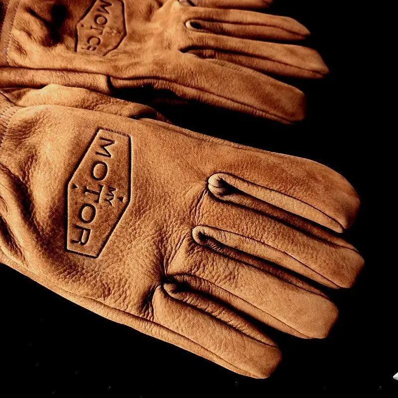 Retro Cowhide Unisex Motorcycle Gloves