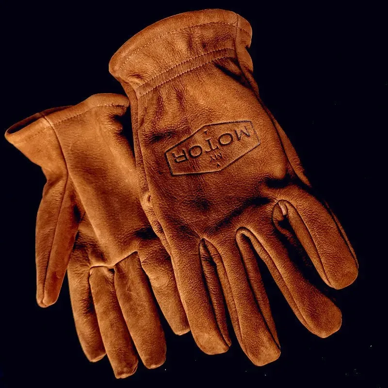 Retro Cowhide Unisex Motorcycle Gloves