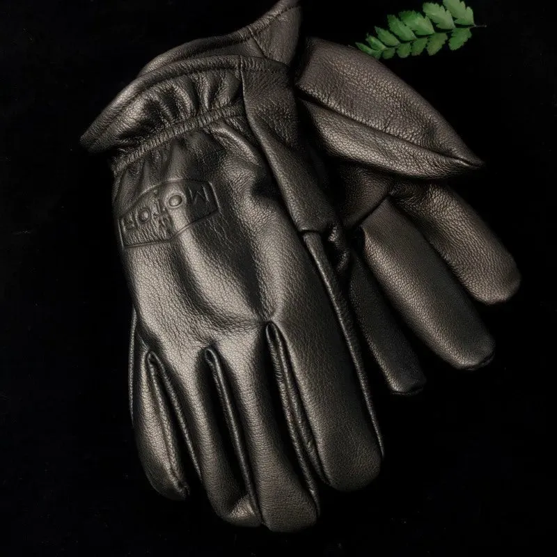 Retro Cowhide Unisex Motorcycle Gloves