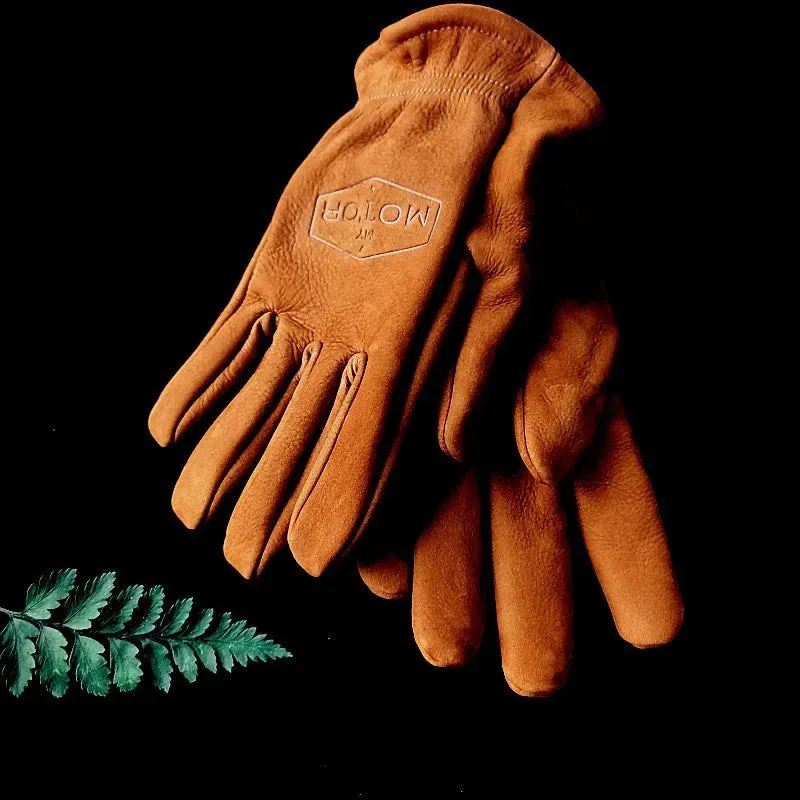 Retro Cowhide Unisex Motorcycle Gloves