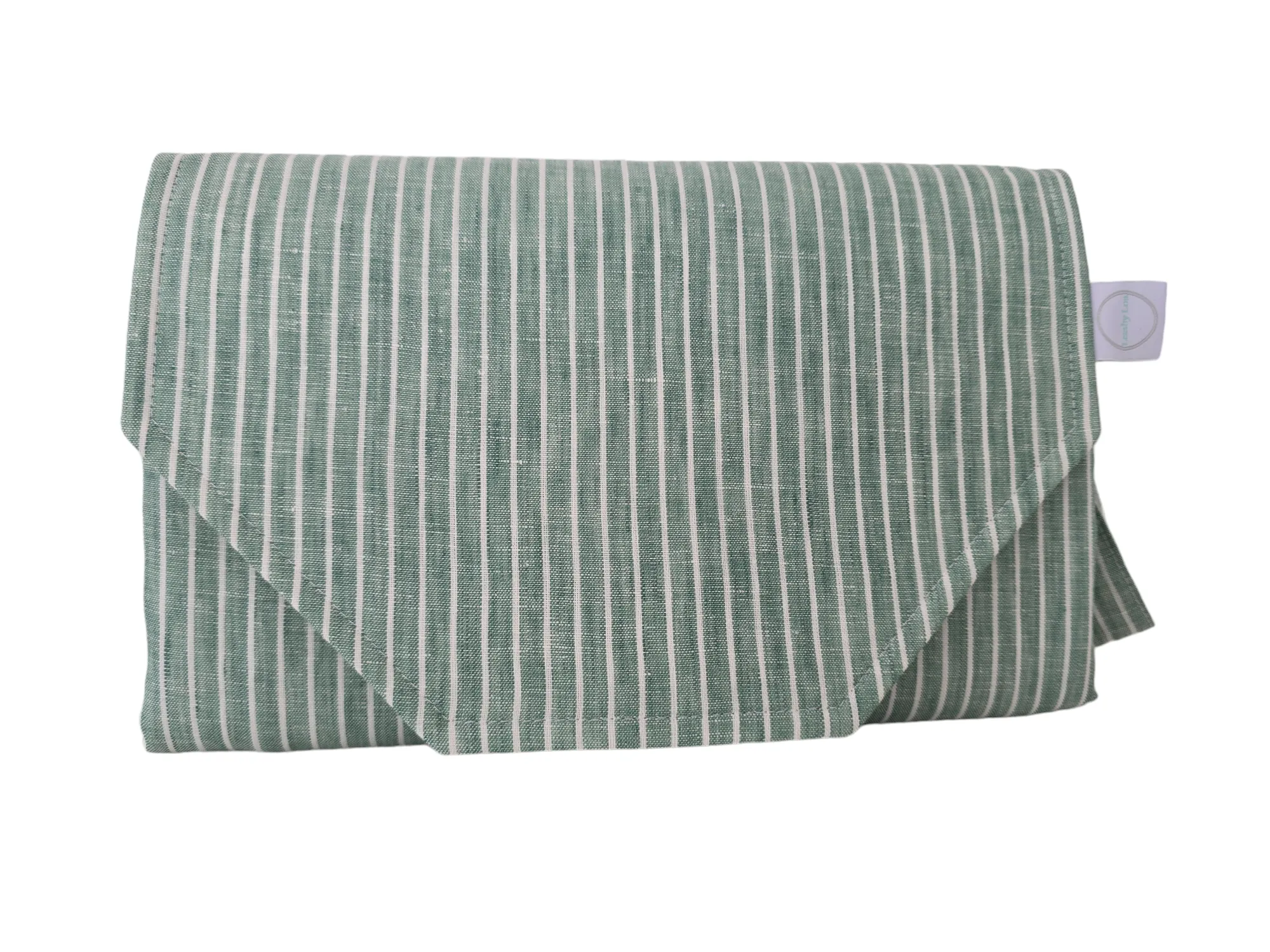 Sage Stripe change mat clutch (Pre order - Dispatches in 12 days)