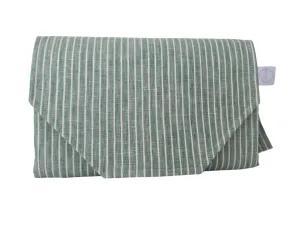 Sage Stripe change mat clutch (Pre order - Dispatches in 12 days)
