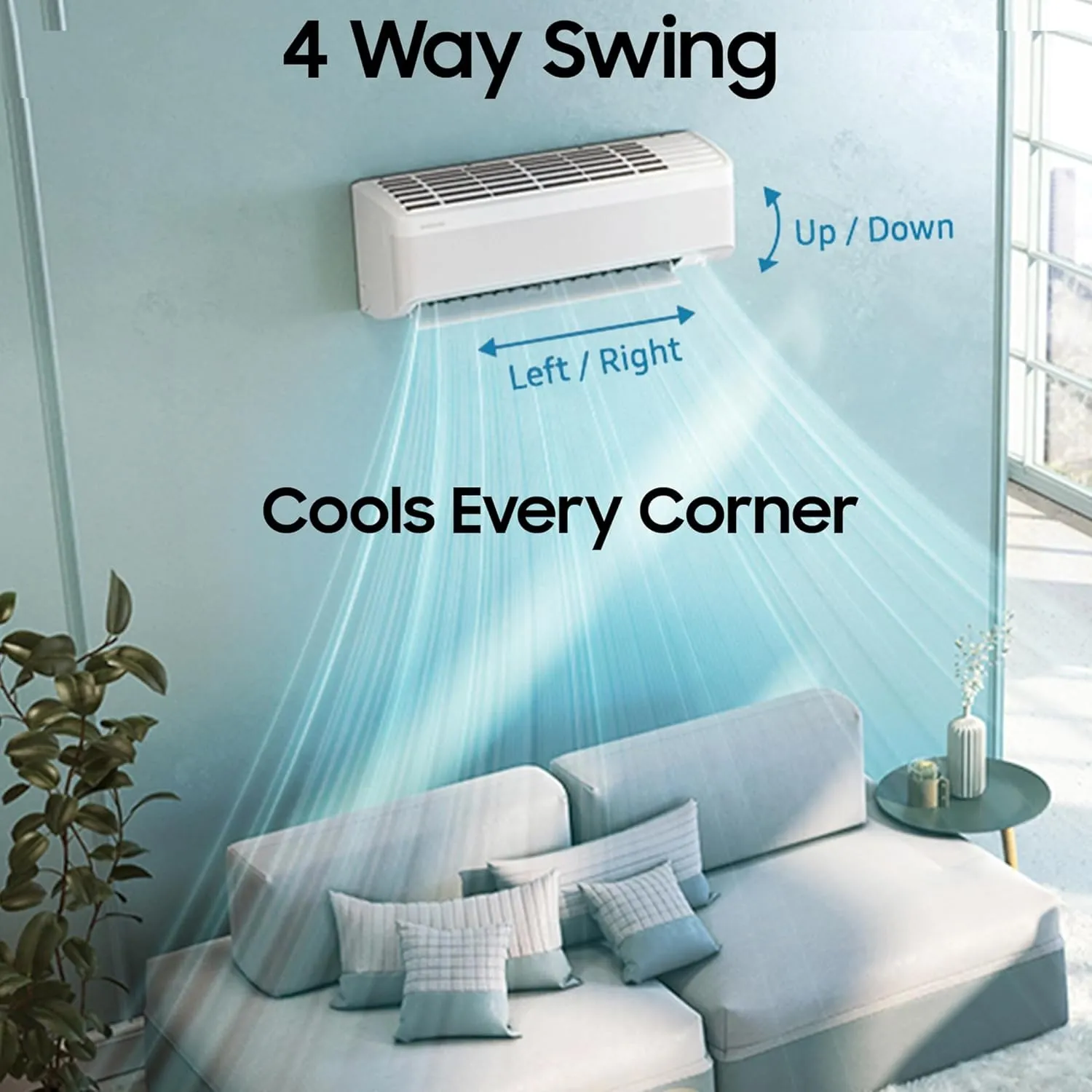 Samsung AR60F19D1ZW 1.5 Ton 5 Star Windfree AI Inverter Smart Split AC (WiFi, Copper, Digital Inverter, 4 Way swing)