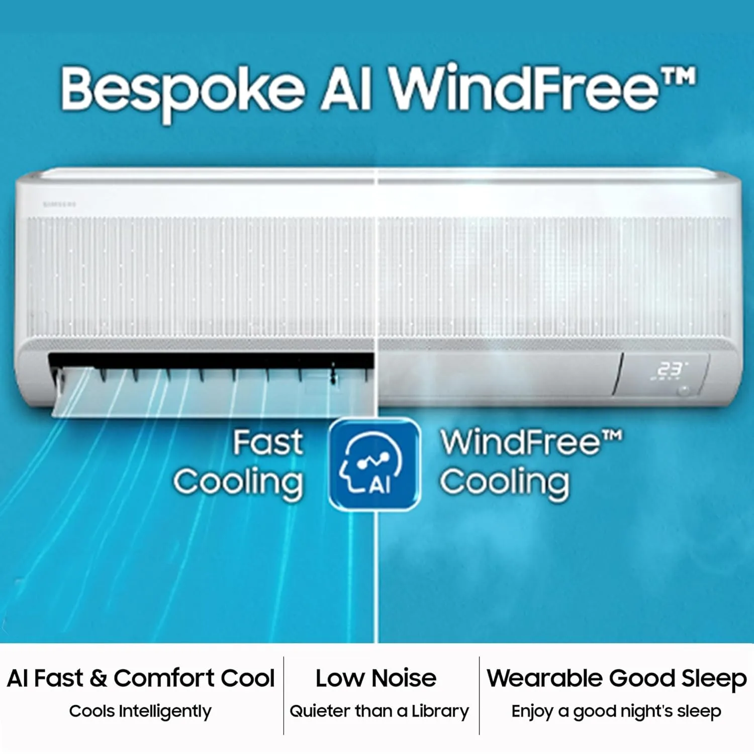 Samsung AR60F19D1ZW 1.5 Ton 5 Star Windfree AI Inverter Smart Split AC (WiFi, Copper, Digital Inverter, 4 Way swing)