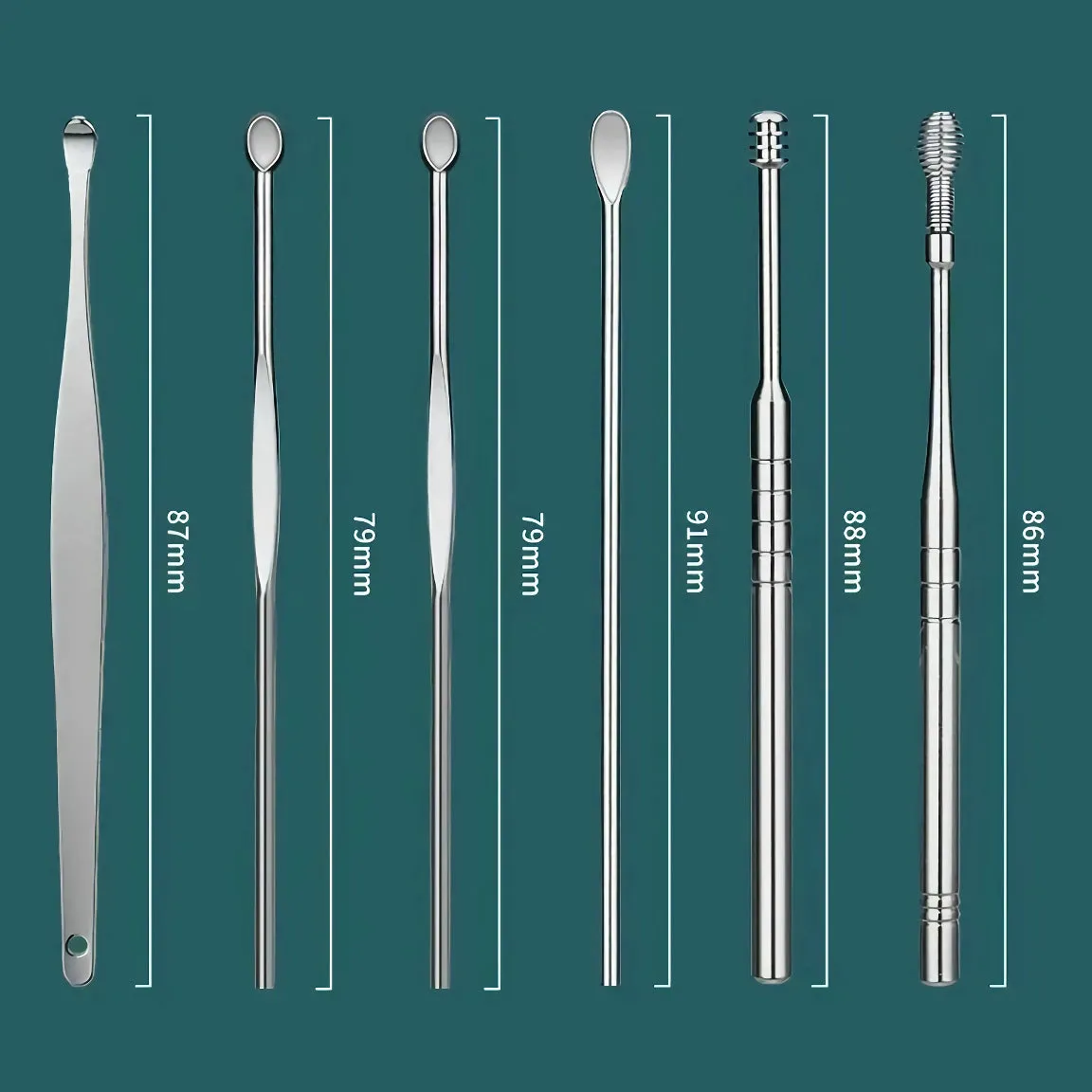 Stainless Steel Ear Care Tool Set - 8-Piece Ear Protector and Dirt Remover Kit