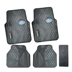 Suitable To Fit - 5-Piece Ford Branded Rubber Car Mats