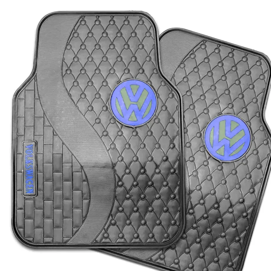 Suitable To Fit - VW 5-Piece Rubber Car Mats (Blue)