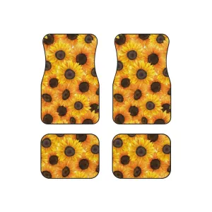 Sunflowers Floor Mats, Hippie 70s Daisy Floor Mat, Boho Car Mat Accessories, Cottagecore Car mat, Bohemian Floral Vehicle Car Mat Set of 4