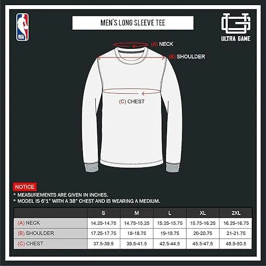 Ultra Game NBA Official Men’s Super Soft Supreme Long Sleeve T-Shirt - Unisex, Los Angeles Clippers, Heather Gray|Los Angeles Clippers