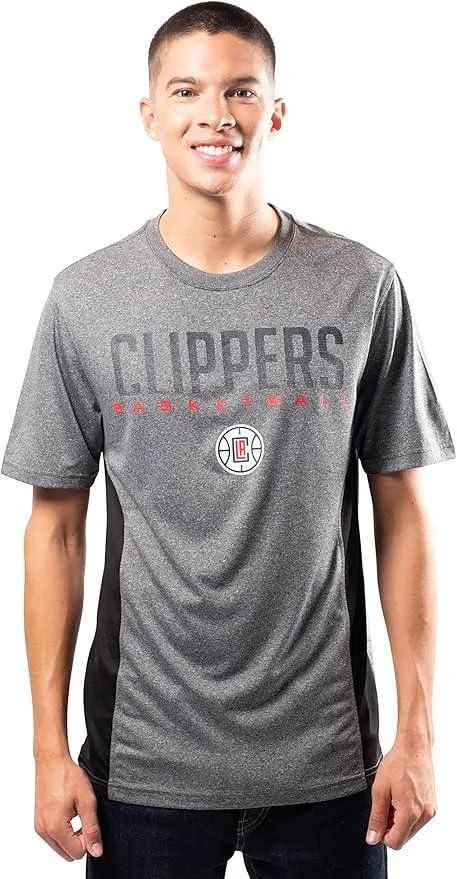 Ultra Game NBA Official Men’s Super Soft Supreme T-Shirt - Unisex, Los Angeles Clippers, Heather Charcoal|Los Angeles Clippers