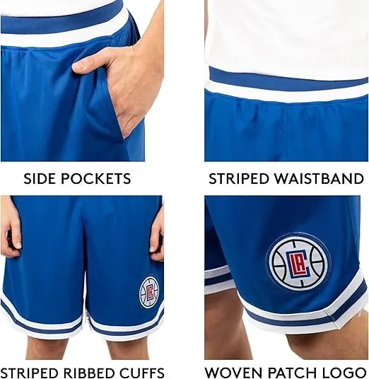 Ultra Game NBA Official Men’s Supreme Basketball Training Shorts - Unisex, Los Angeles Clippers, Team Color|Los Angeles Clippers