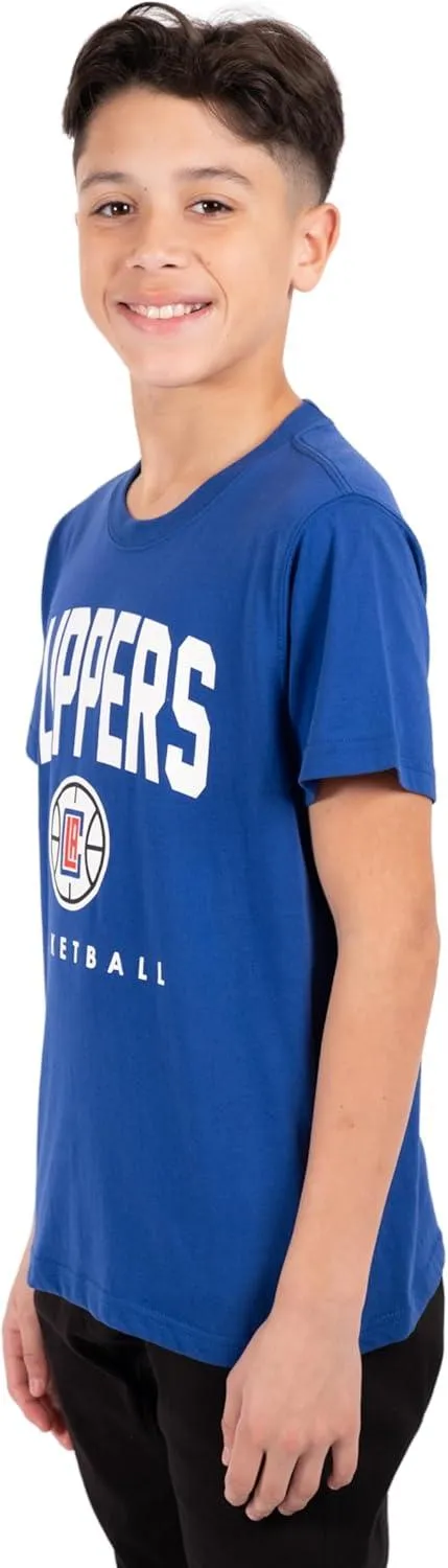 Ultra Game NBA Official Youth Super Soft Game Time T-Shirt, Los Angeles Clippers, Team Color|Los Angeles Clippers