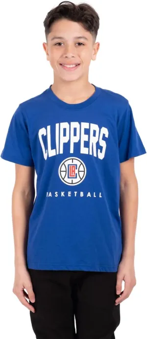 Ultra Game NBA Official Youth Super Soft Game Time T-Shirt, Los Angeles Clippers, Team Color|Los Angeles Clippers