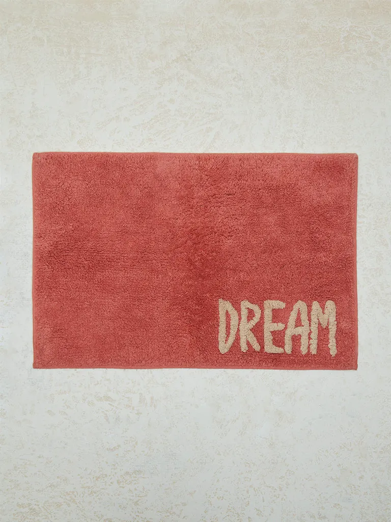 Westside Home Dusty Rose Text Design Bathmat