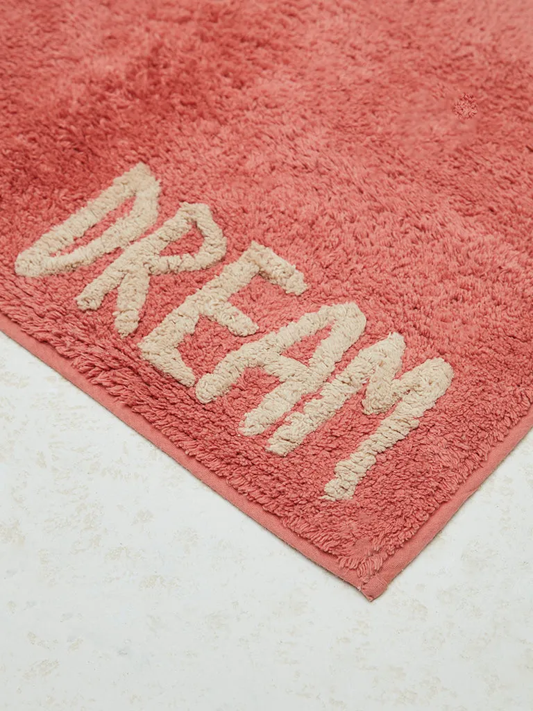 Westside Home Dusty Rose Text Design Bathmat