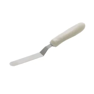 Winco TWPO-4 4-1/4" Blade Offset Spatulas with Whie Ergonomic Plastic Handle